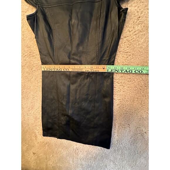 La Belle Roc Faux Leather Mini Dress Sz. S Studded Puff Sleeve Y2K Whimsygoth - Picture 14 of 16